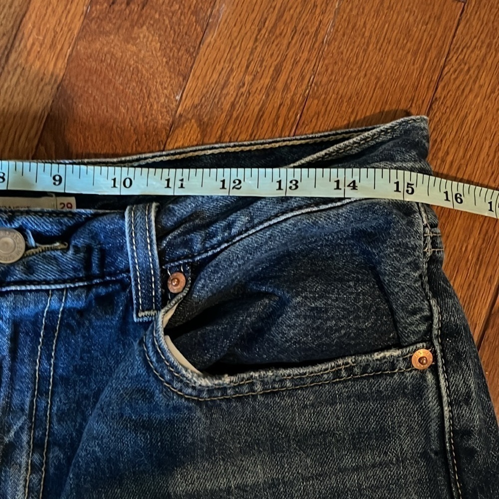 Levis | Low Pro Straight Denim Jeans Size 29/8 Midwash Distressed Knees 90s Y2k - Picture 10 of 11